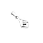 Image 6 of Subtle white gold pendant with diamond; 0.02 ct.
