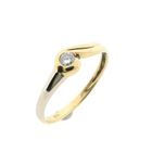 Afbeelding 1 van Bicolor gouden ring met diamant; 0,10 ct.