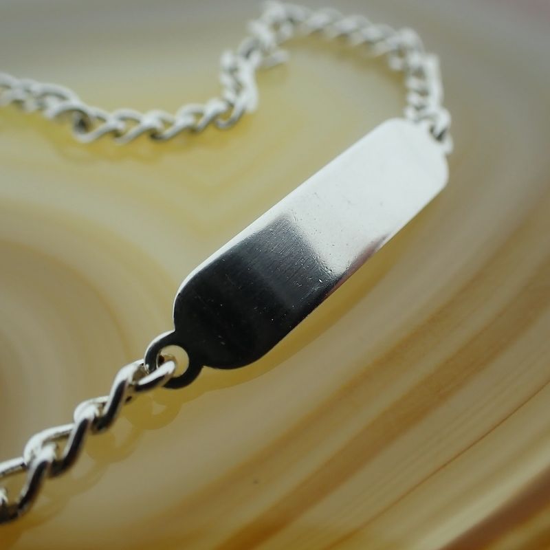 Image 2 of Silver gourmet bracelet with engraving plate | 18 cm