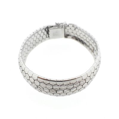 Silver wide link bracelet; Rhodium plated | 19 cm Image 1 of Silver wide link bracelet; Rhodium plated | 19 cm