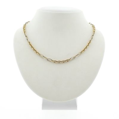 Image 1 of Two-tone gold fantasy link necklace; Pomellato | 41 cm