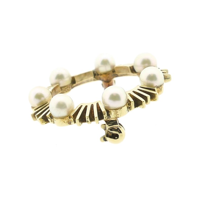 Image 7 of Gold brooch with pearl