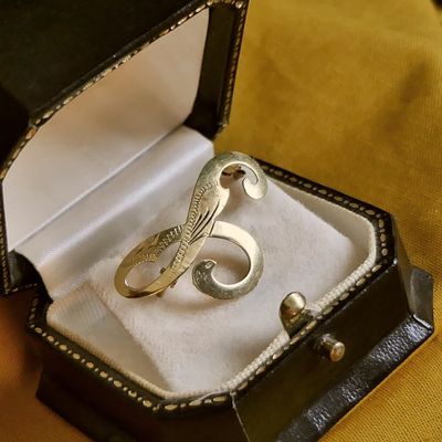 Image 2 of Gold letter brooch; letter J