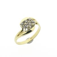 Golden fantasy ring with diamonds 0.18 ct.
