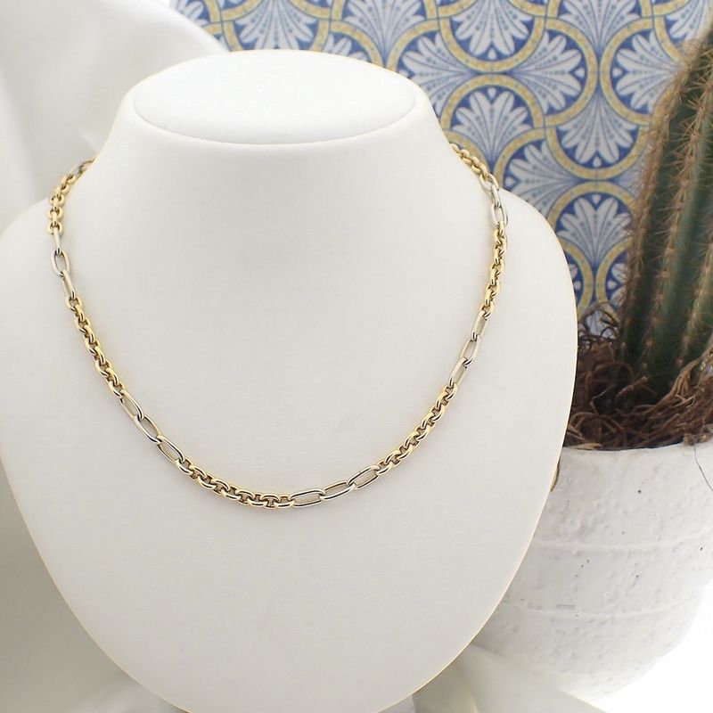 Image 3 of Two-tone gold fantasy link necklace; Pomellato | 41 cm