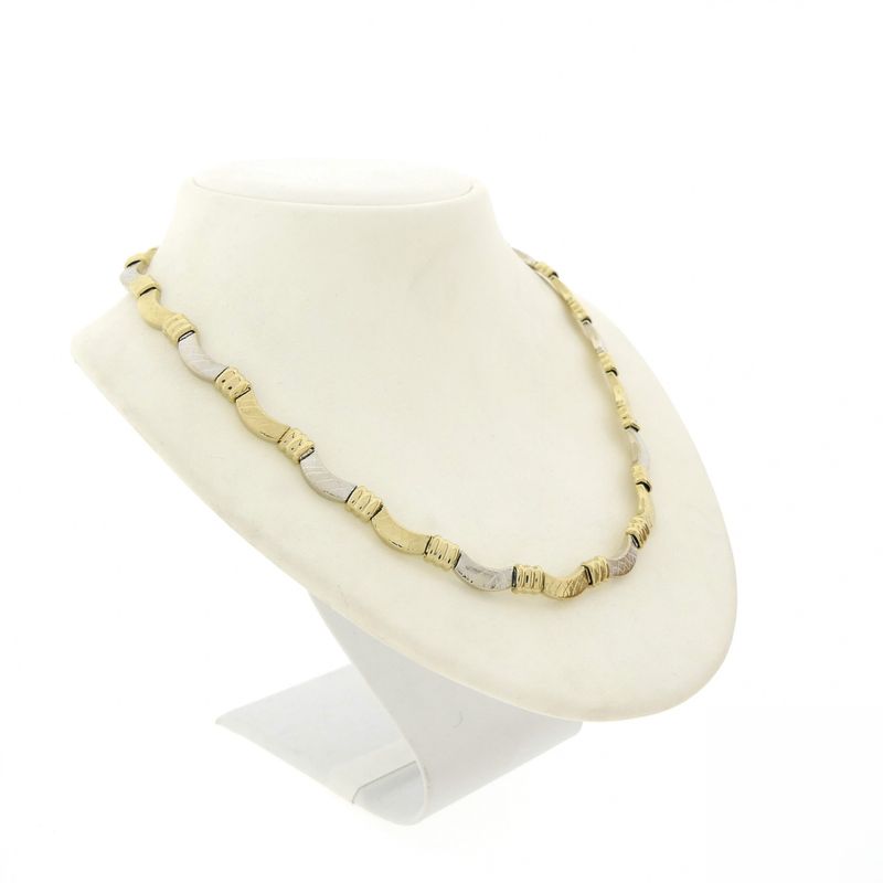 Image 3 of Two-tone gold fantasy link necklace