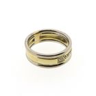 Image 3 of Bicolor wide gold ring with diamond; 0.10 ct.