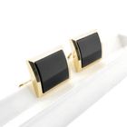 Image 7 of Gold cufflinks with onyx.
