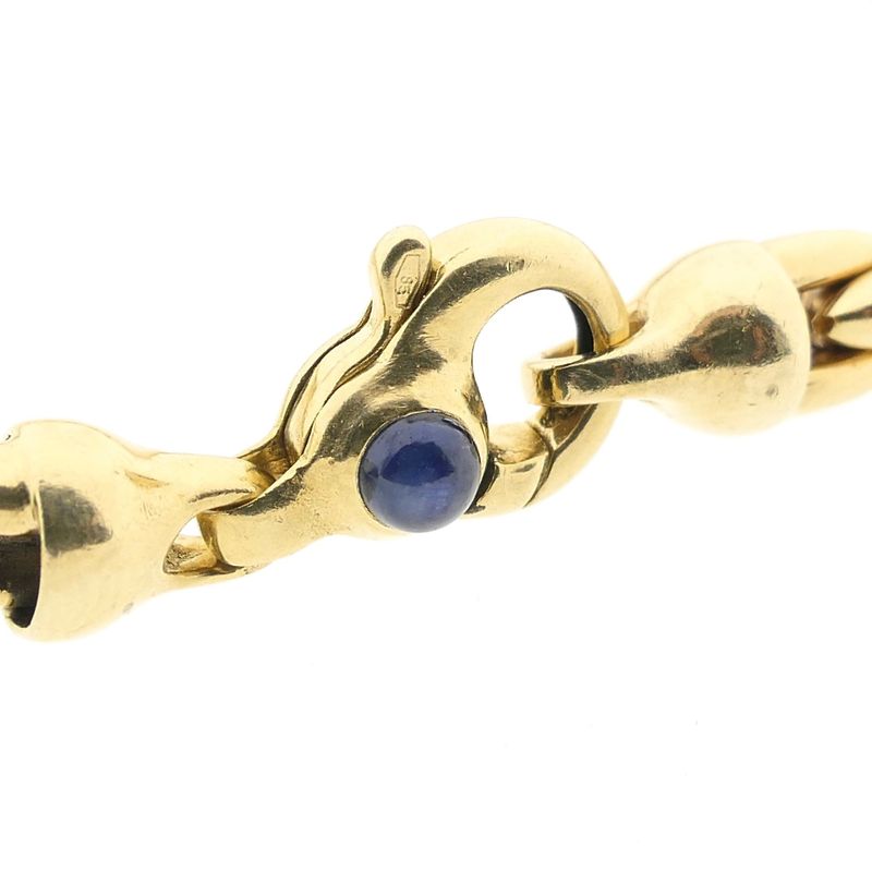 Image 3 of Golden Cardano Link Bracelet with Sapphire