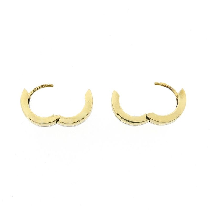 Image 4 of Two-tone gold hinged hoop earrings; Ø 14.7 mm