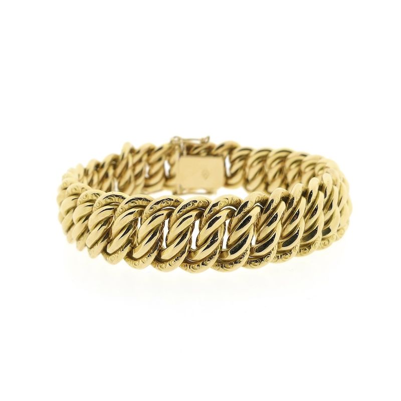 Image 3 of Gold French gourmet link bracelet