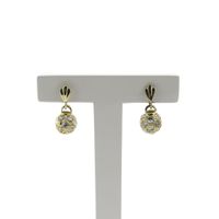 Gold ball stud earrings with zirconia