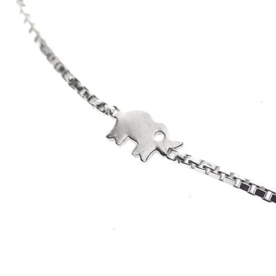 Image 2 of Silver Venetian link bracelet with elephant charms