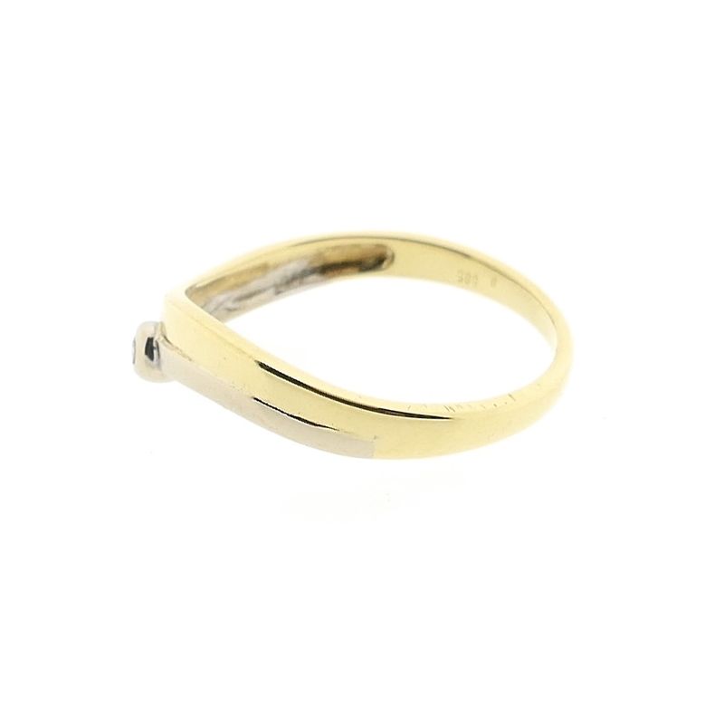 Image 5 of Two-tone gold solitaire ring with diamond | 0.005 ct.