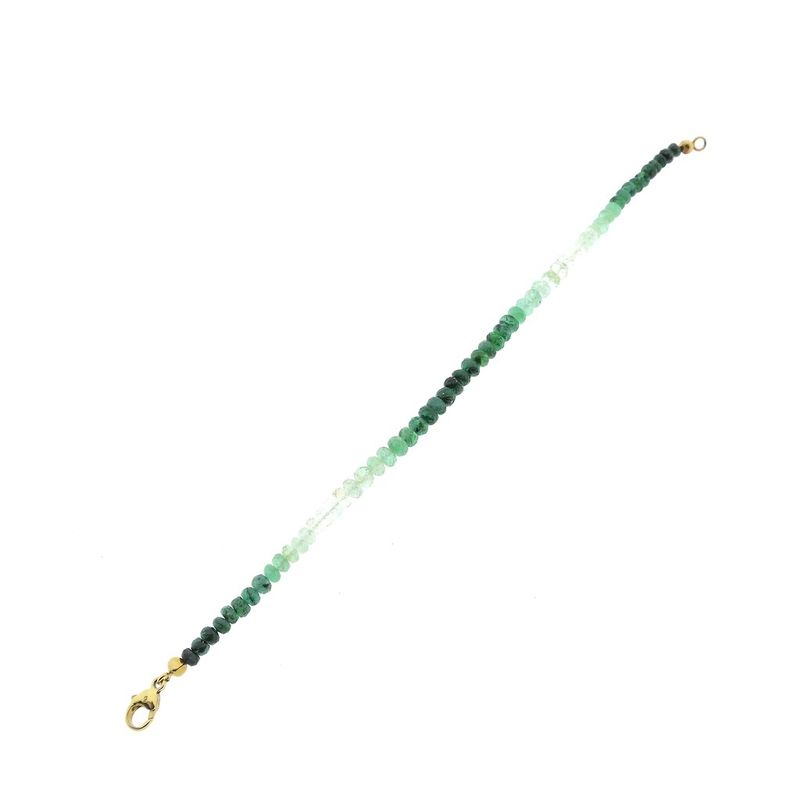 Image 7 of Emerald bead bracelet with gold clasp | 20 cm