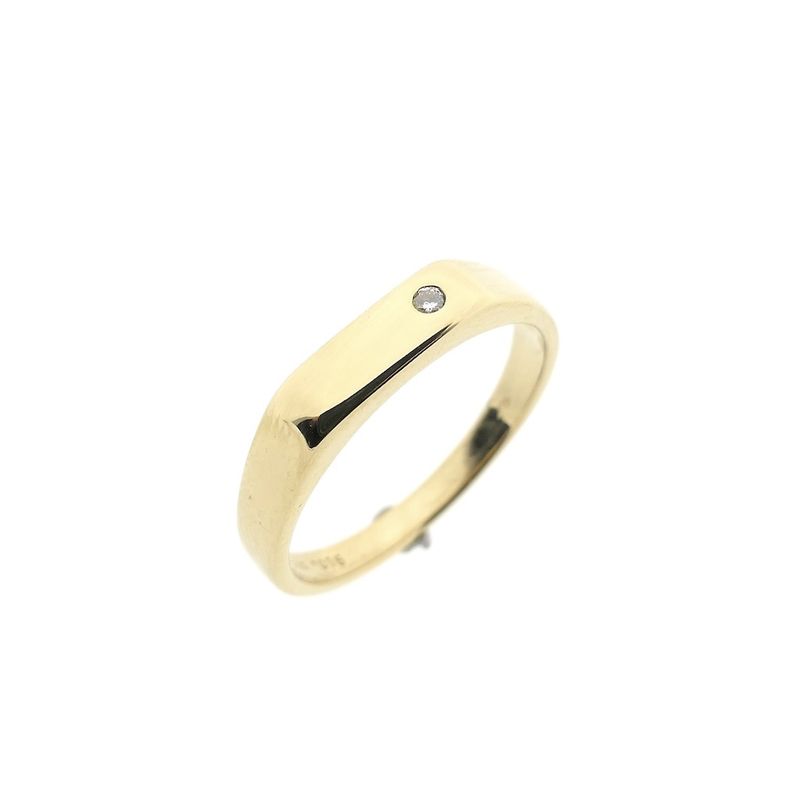 Image 1 of Gold Jeunesse pinky ring with diamond; 0.015 ct.