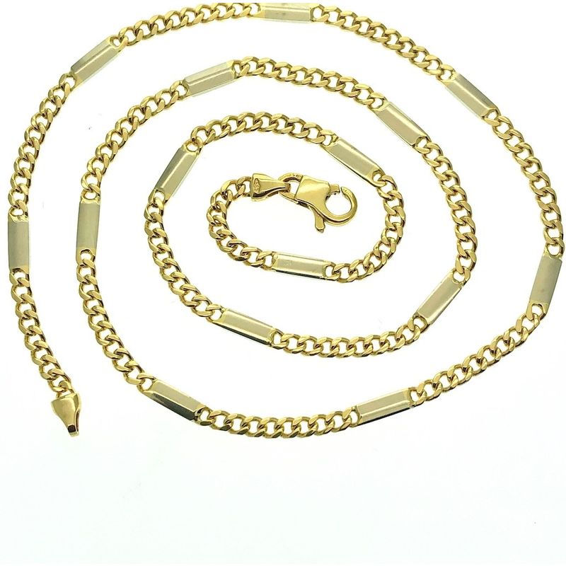 Image 5 of Gold closed Figaro link chain | 46.5 cm