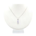 Image 3 of Silver pendant with purple zirconia stones