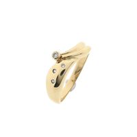 Gold subtle ring with zirconia