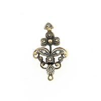 18 kt gold/silver antique pendant with diamond | Approx. 0.025 ct.