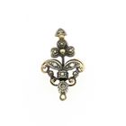 Image 1 of 18 kt gold/silver antique pendant with diamond | Approx. 0.025 ct.