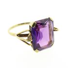 Image 3 of Vintage gold cocktail ring with synthetic sapphire