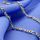 Image 8 of Two-tone gold Figaro link bracelet