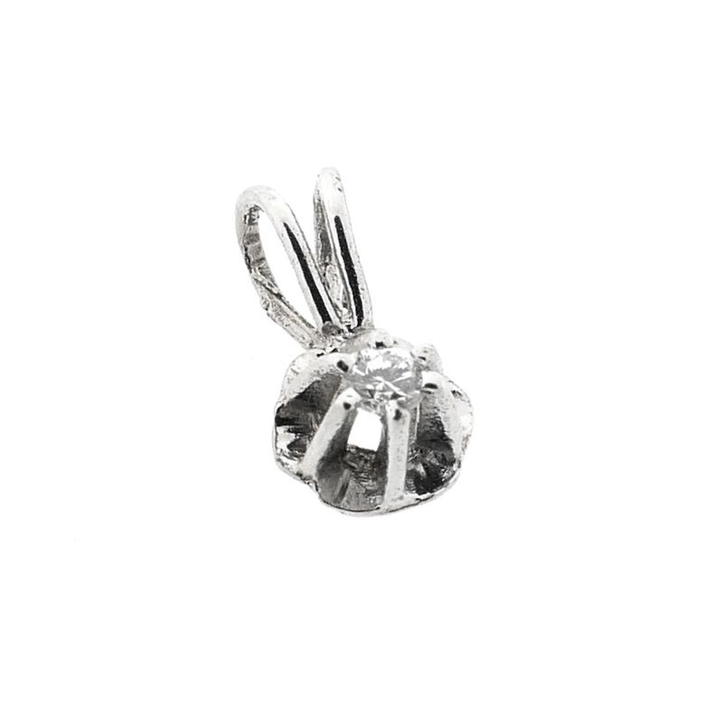 Image 4 of White gold pendant with diamond | 0.025 ct.