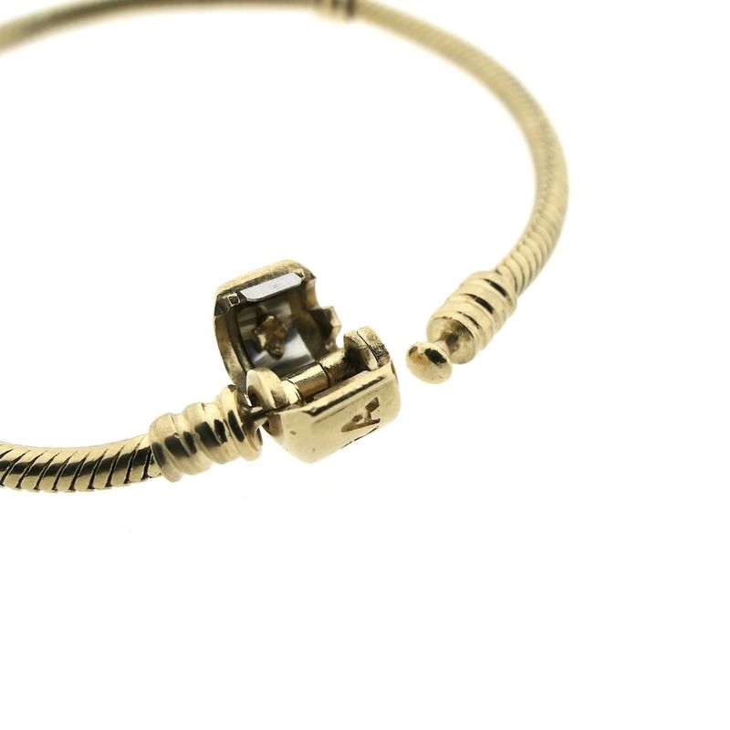 Image 3 of Gold Pandora bracelet; Snake Chain