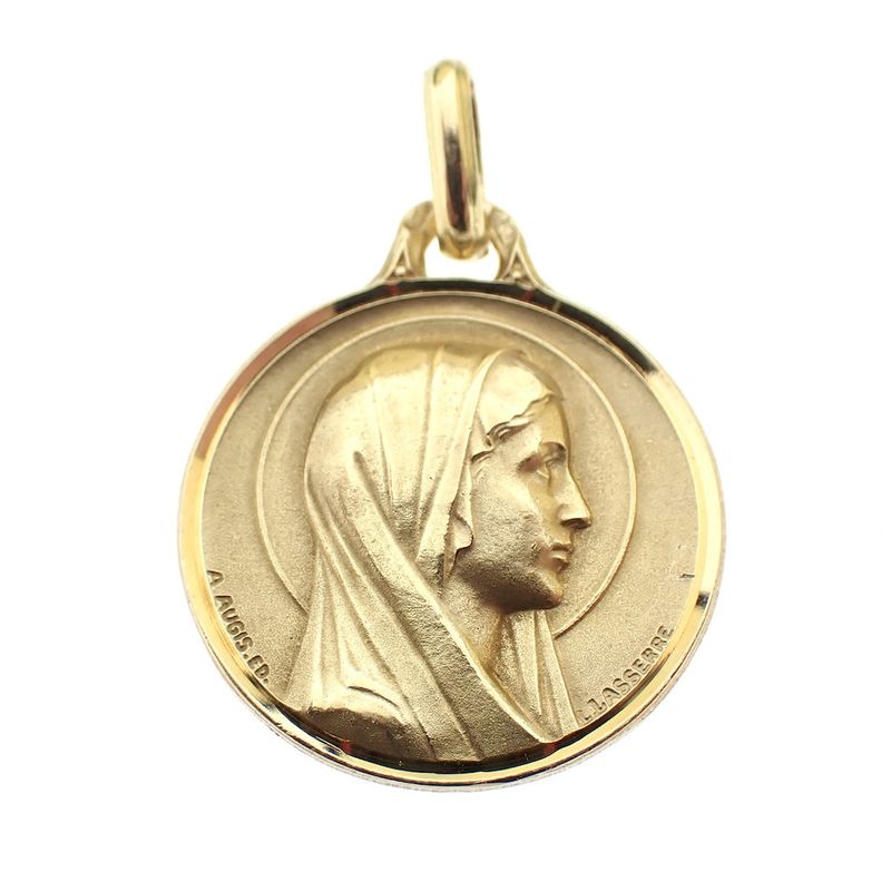 Image 1 of 18 carat gold coin pendant of Mary