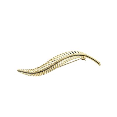 Image 1 of Vintage gold feather brooch
