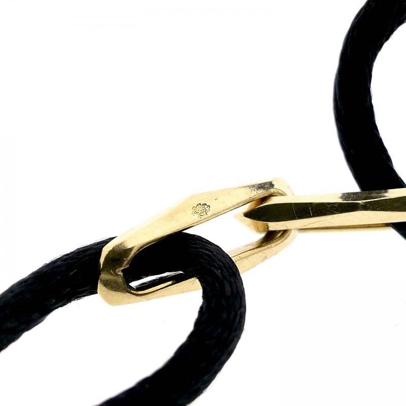 Image 6 of Forever Knots® Handmade Black Satin Bracelet with Gold Link