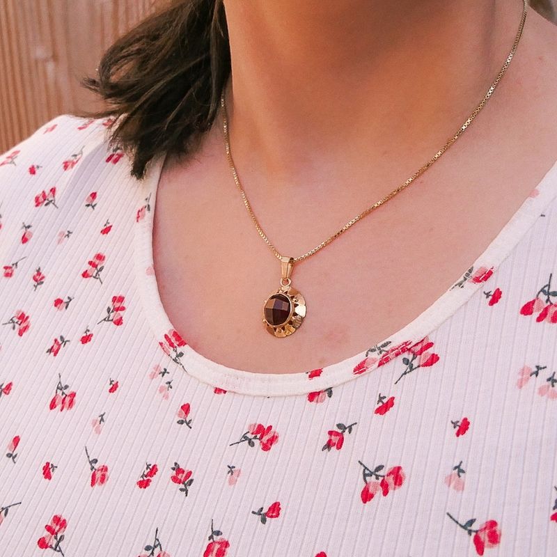 Image 4 of Vintage gold pendant with carnelian