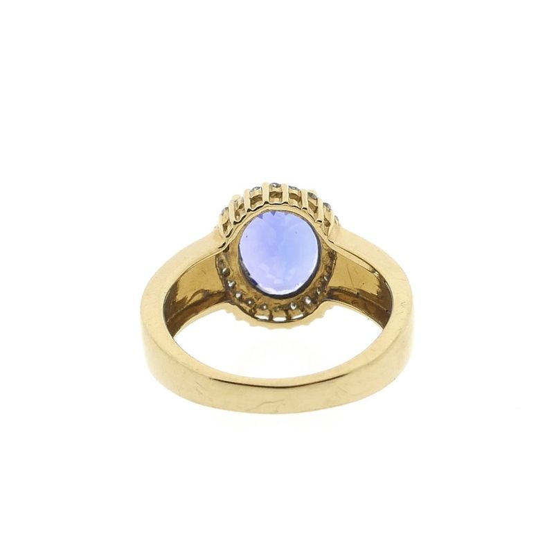 Image 4 of Gold ring with tanzanite and diamond | 0.24 ct.