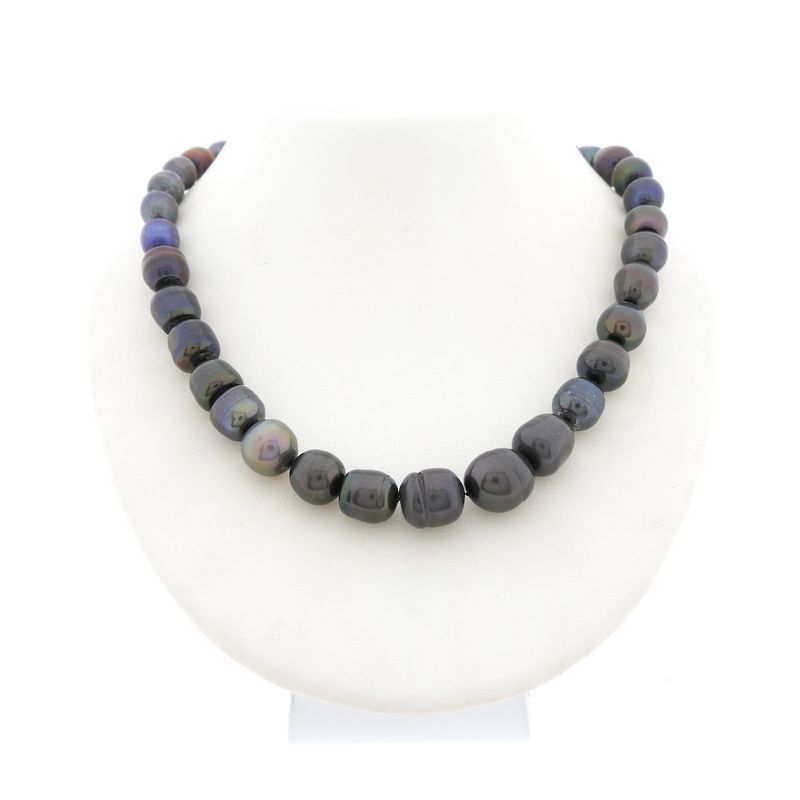 Image 1 of Gold pearl necklace; Tahitian pearls | 43 cm