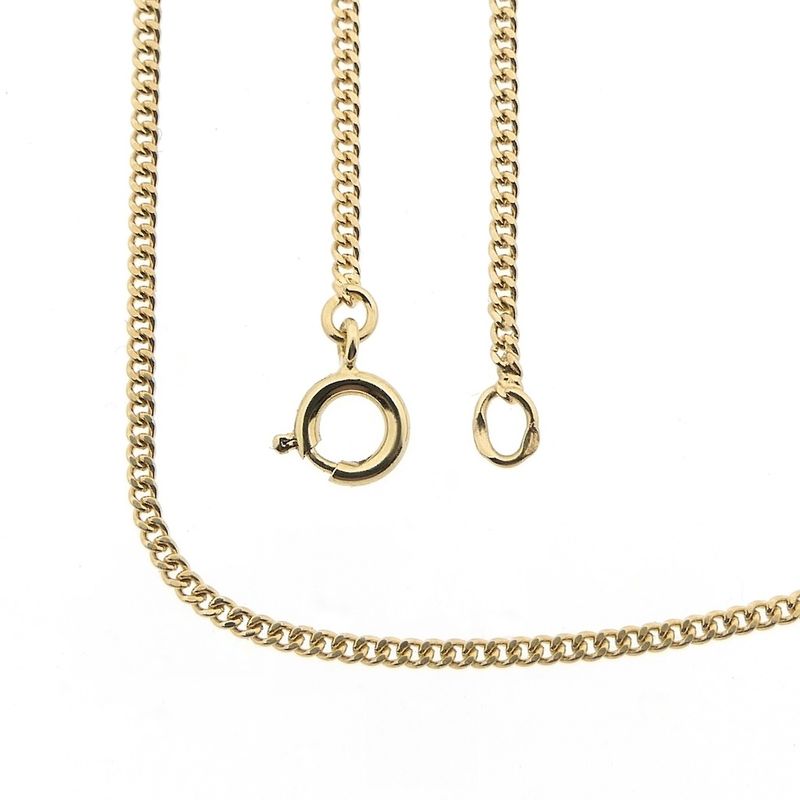 Image 1 of Gold flat gourmet link chain | 60.5