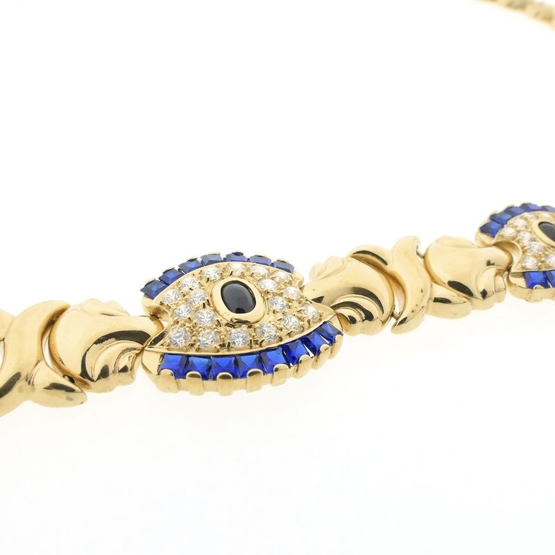 Image 4 of Luxurious gold necklace with zirconia and tourmaline