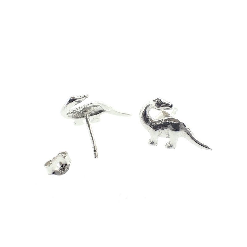 Image 4 of Silver dinosaur stud earrings