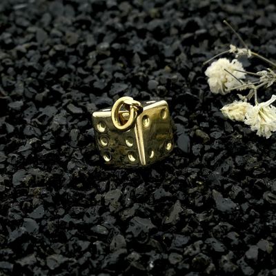 Image 2 of Gold pendant of a dice
