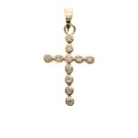 Gold pendant of the cross with zirconia