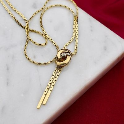 Image 2 of Gold Cardano Necklace with Diamond