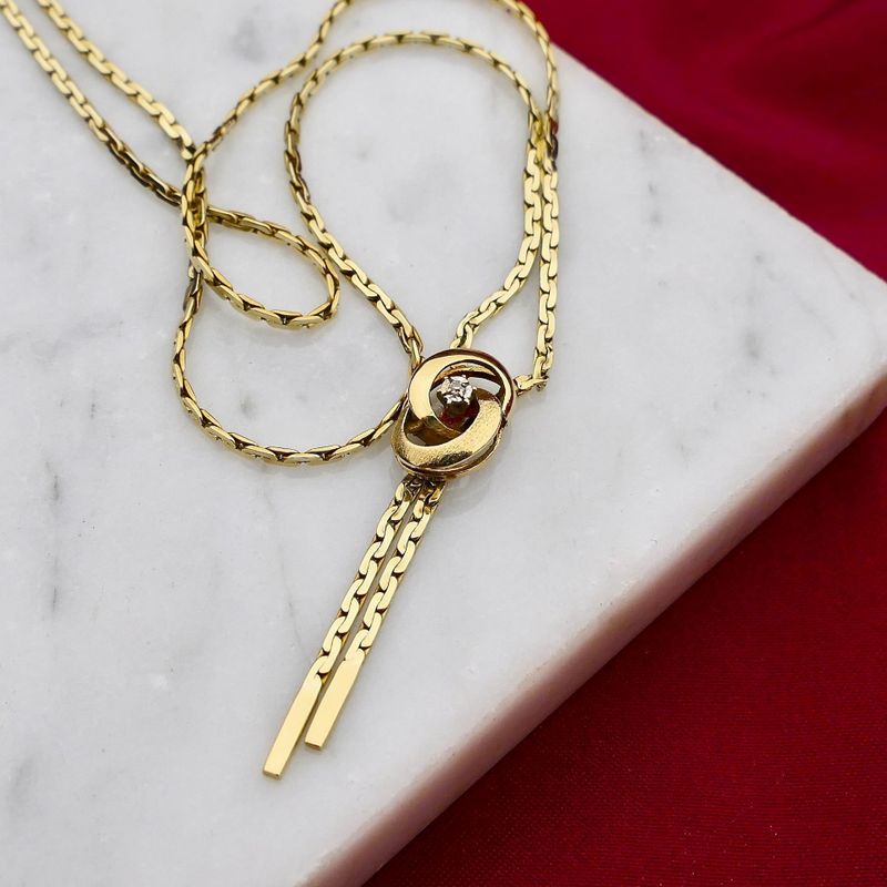 Image 2 of Gold Cardano Necklace with Diamond