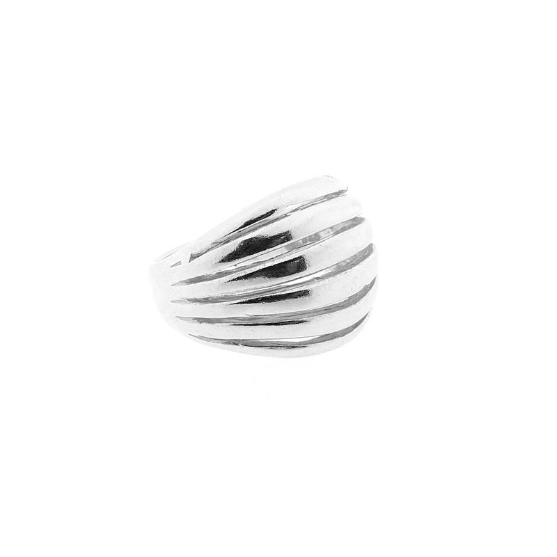 Image 4 of Silver ring with a domed design