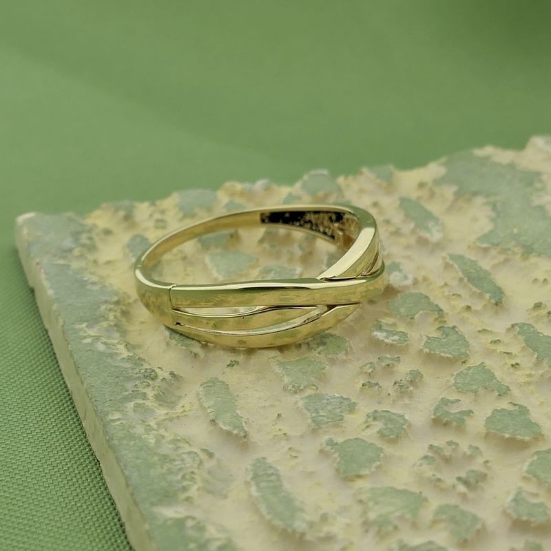 Image 2 of Gold crossover ring
