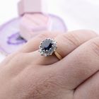 Image 4 of Gold ring with sapphire and diamond | 0.18 ct.