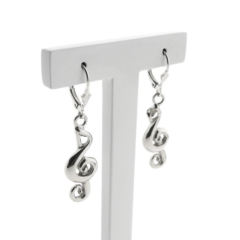 Image 3 of Silver earrings | Musical note