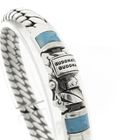 Image 3 of Silver Buddha to Buddha bracelet with turquoise; Ben XS | 18 cm