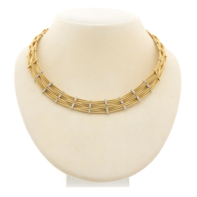 Image 1 of 18-karat gold necklace; choker with diamond; 0.31 ct. | 40 cm | Marco Bicego