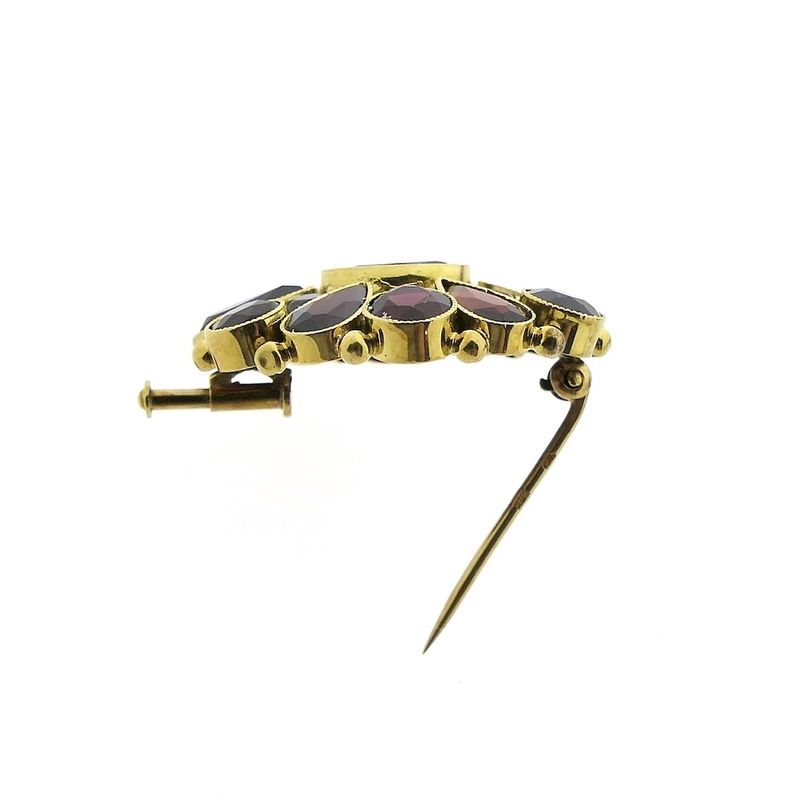 Image 6 of Vintage gold brooch with garnet