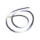 Image 7 of Multi-colored sapphire bead necklace with gold clasp